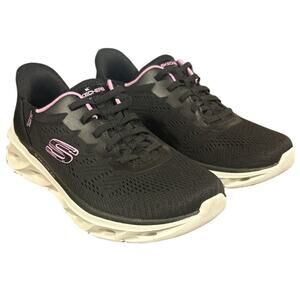 New NWT Skechers Womens Size 10 Black Pink Mesh Hands Free Swift Fit Shoes